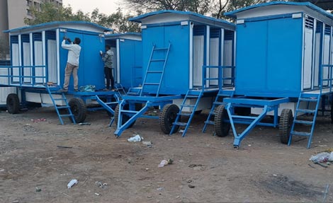 6 seater mobile toilet van, 10 seater mobile toilet van,